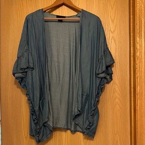 Steve Madden Denim Ruffle Sleeve Kimono